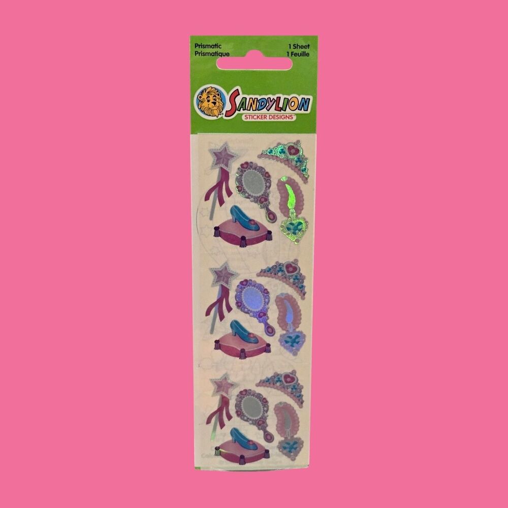 Vintage Prismatic SandyLion Princess Wand Slipper Accessories Stickers 1 Sheet